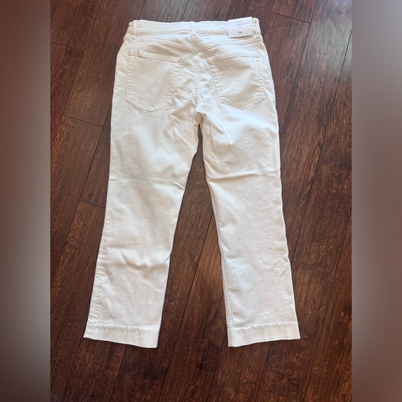 ZARA slim fit cropped bootcut high rise jeans in white size 10 **Damaged** - Picture 5 of 7